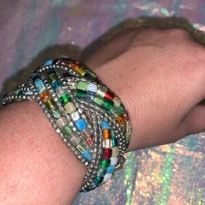 ❤️ZAD Rainbow Mosaic glass beaded cuff bracelet Cowboy Carter theme?